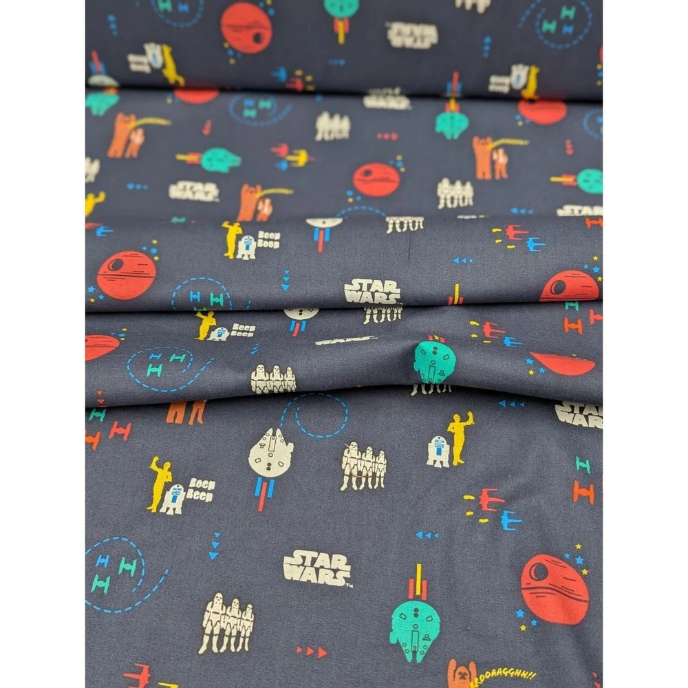 9 Yard Lot Star Wars Theme Navy Blue Cotton JOANN Fabric Material - 44 in Wide